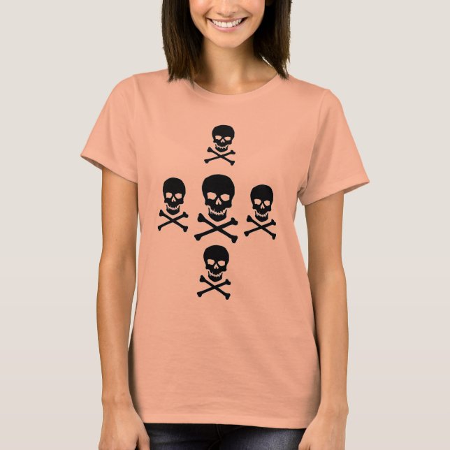 Skull och Crossbone Burnout Dam Burnout Tee (Framsida)