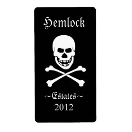 Skull och Crossbone Halloween Funny Vin Flaska Fraktsedel