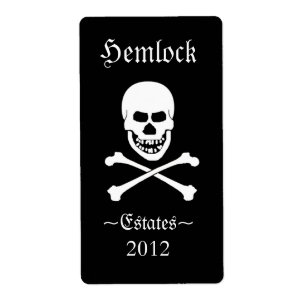 Skull och Crossbone Halloween Funny Vin Flaska Fraktsedel