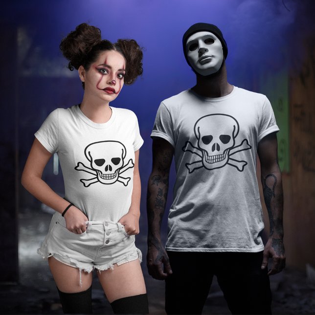 Skull och Crossbone Halloween Light Unisex T-shirt (Skull and Crossbones Halloween Light Unisex T-Shirt)
