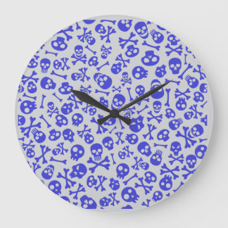 Skull och Crossbone Halloween Seamless Mönster Stor Klocka