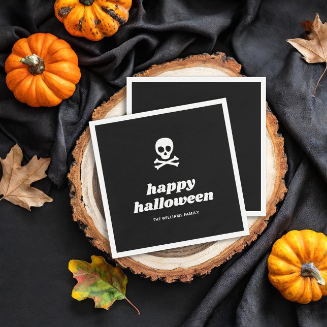 Skull och Crossbone Happy halloween Party Pappersservett (Skapare uppladdad)