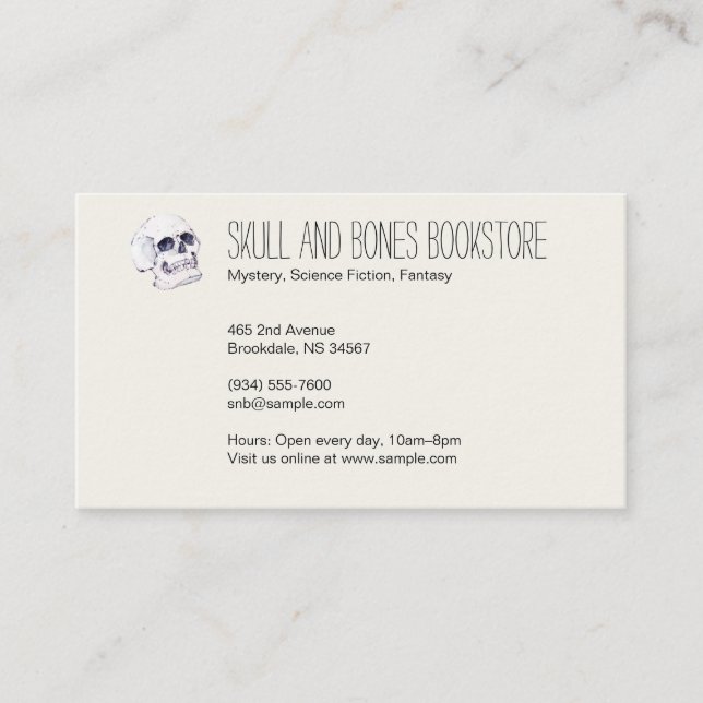 Skull och Crossbone Ivory White Visitkort (Framsida)