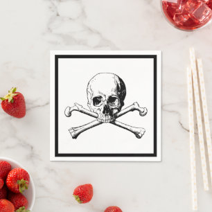 Skull och Crossbone Jolly Roger Cocktail Pappersservett