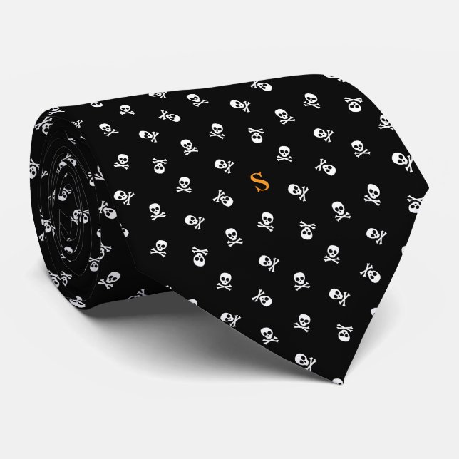 Skull och Crossbone Monogrammed Halloween Slips (Rullad)