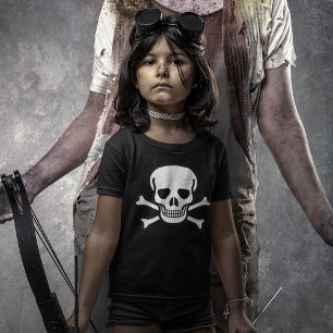 Skull och Crossbone Mörk Kids' T-shirt