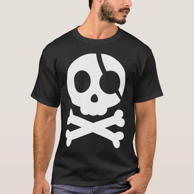 Skull och Crossbone Pirat Shirt T Shirt (Framsida)