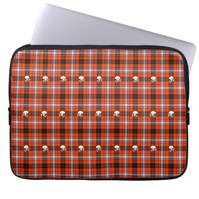 Skull och Crossbone Red och Black Play Laptop Sleeve (Framsidan)