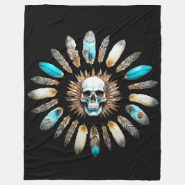 Skull och fjädrar 01 fleecefilt