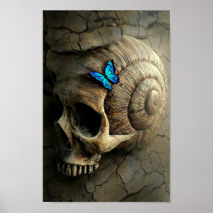 Skull och fjäril poster