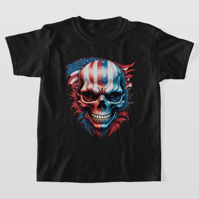 Skull och Flagga 9 T Shirt (Laydown)