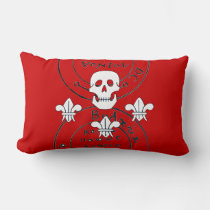SKULL OCH FLEUR DE LISE/PIRATER TREASURE KARTOR, LUMBARKUDDE