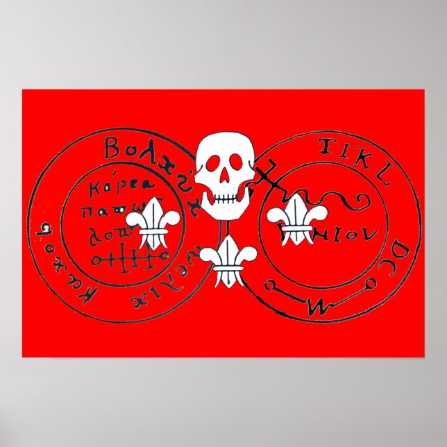 SKULL OCH FLEUR DE LISE/PIRATER TREASURE KARTOR, POSTER (Framsidan)