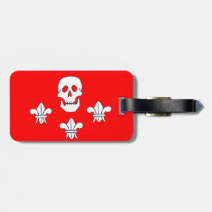 SKULL OCH FLEUR DE LISE RED JOLLY ROGER BANNER BAGAGEBRICKA