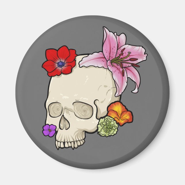 Skull och Flora Magnet (Framsidan)