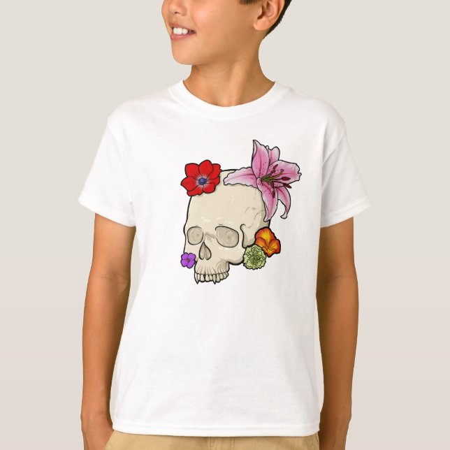 Skull och Flora T Shirt (Framsida)