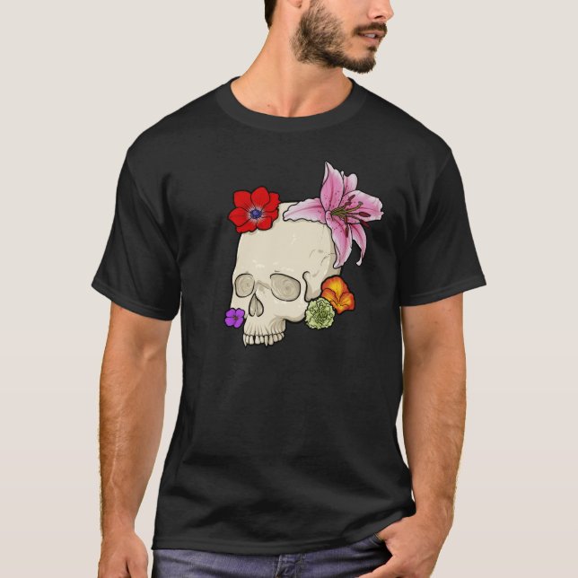 Skull och Flora T Shirt (Framsida)