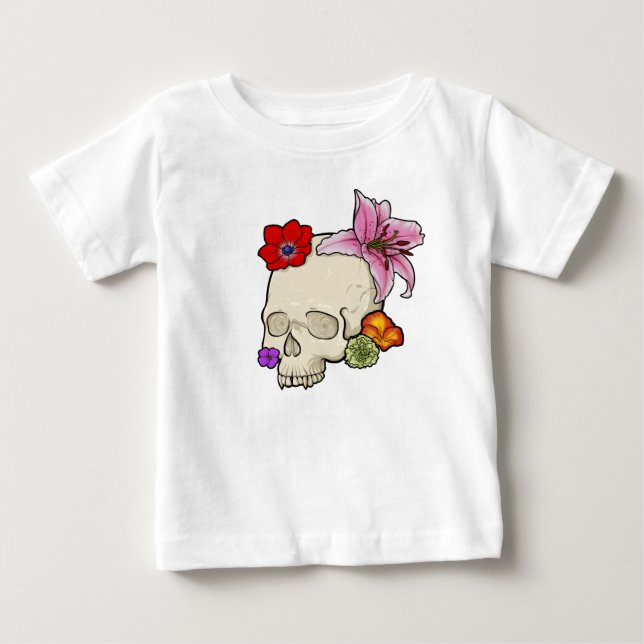 Skull och Flora T Shirt (Framsida)