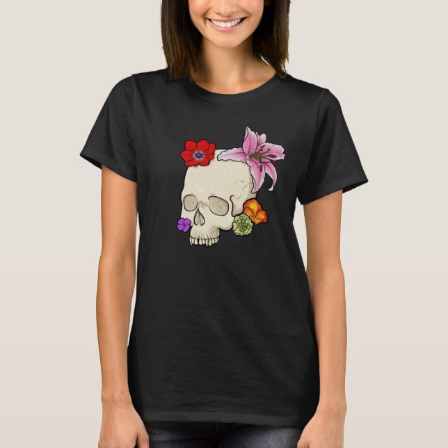 Skull och Flora T Shirt (Framsida)