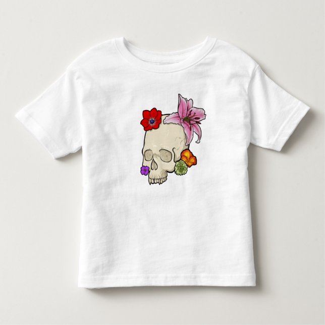 Skull och Flora T Shirt (Framsida)
