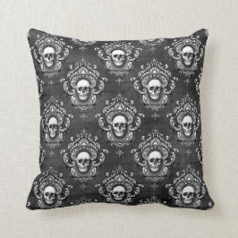 Skull och Grått Gothic Kudde