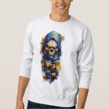 Skull och Höst löv Tattoo Stil Sweatshirt