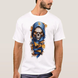 Skull och Höst löv Tattoo Stil T-Shirt