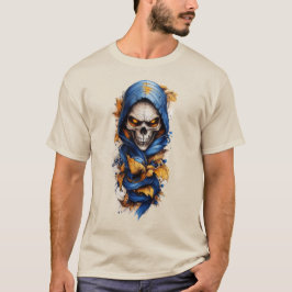 Skull och Höst löv Tattoo Stil T-Shirt