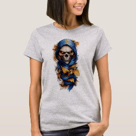 Skull och Höst löv Tattoo Stil T-Shirt