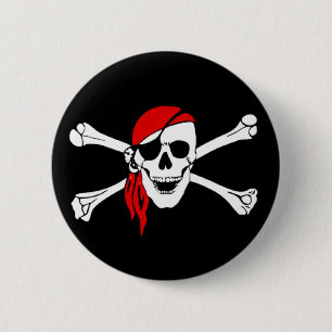 Skull och kantknapp för Pirat Knapp