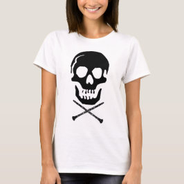 Skull och kläder - svart på vitt tee shirt