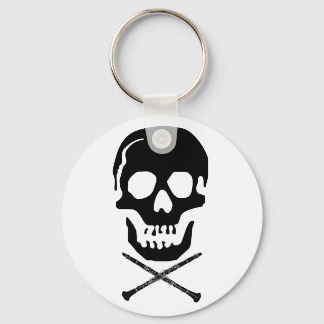 Skull och klarineter - svart på vitt nyckelring (Framsida)