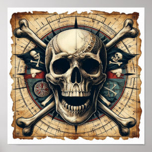 Skull och Kor-boner som seglar under Frakt 2 Poster