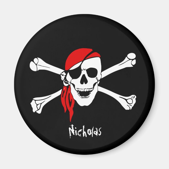 Skull och Kor Bones Pirat Magnet (Framsidan)