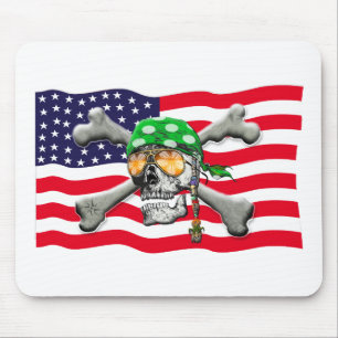 Skull och Kor Bones USA American Pirat Musmatta