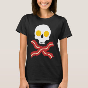 Skull och korsade boner Bacon i ägg T Shirt