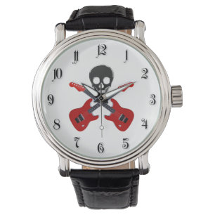 Skull och korsade gitarrer armbandsur