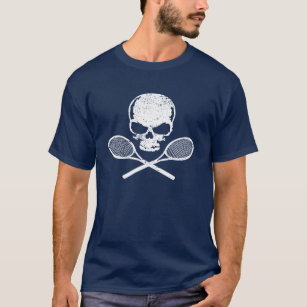 Skull och korsade racketar Tennis T-shirt