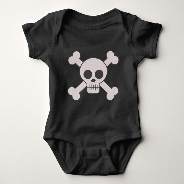 Skull och korsben Baby Kostym Baby Bodykostym T Shirt (Framsida)