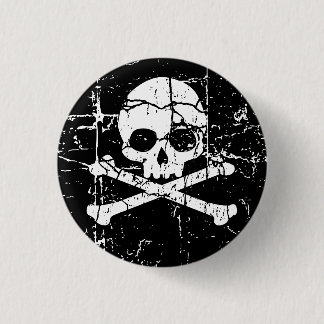Skull och korsben, bearbetad, knapp
