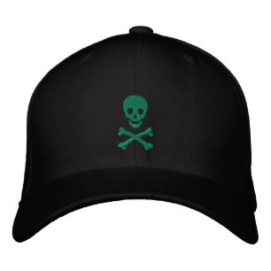 Skull och korsben broderad keps