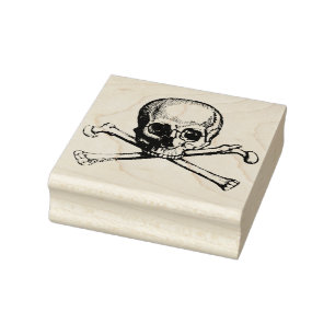 Skull och korsben FRIMÄRKE Stämpel