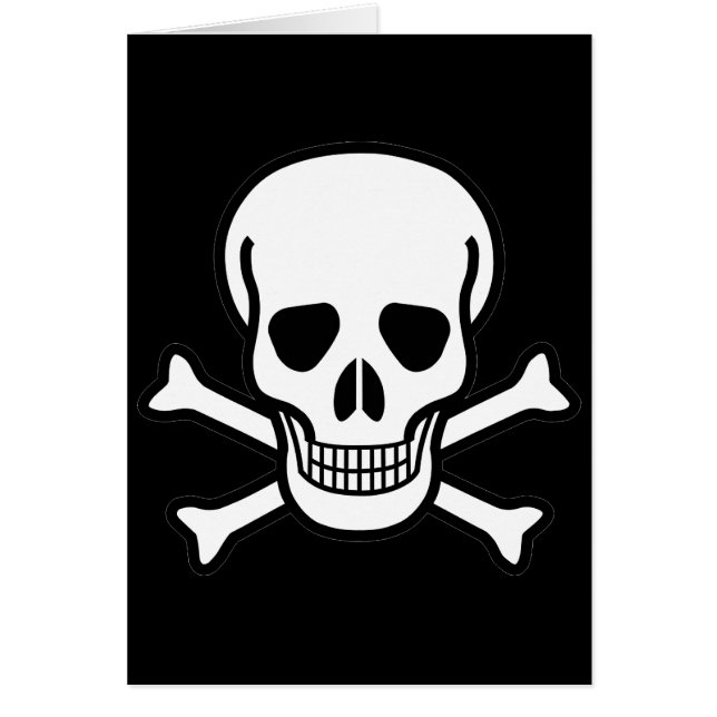Skull och korsben hälsningskort (Framsidan)
