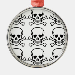 Skull och korsben julgransprydnad metall