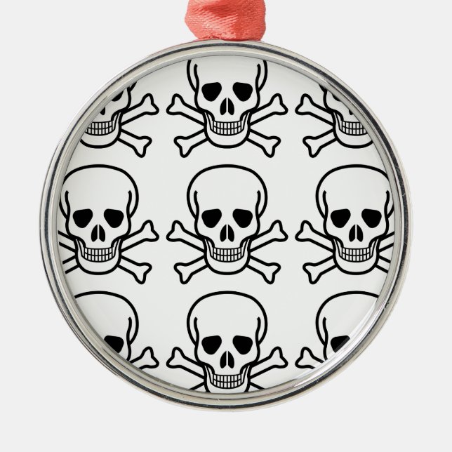 Skull och korsben julgransprydnad metall (Framsidan)