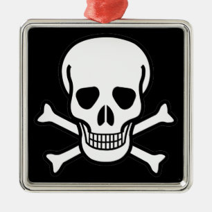 Skull och korsben julgransprydnad metall