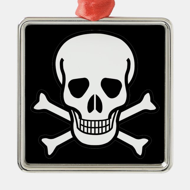 Skull och korsben julgransprydnad metall (Framsidan)