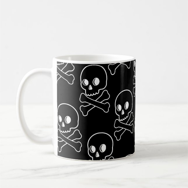 Skull och korsben kaffemugg (Vänster)