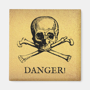 Skull och korsben Magnet ANPASSNINGSBAR GULD