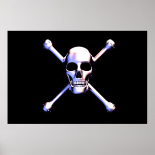 Skull och korsben- Metalhead Poster
